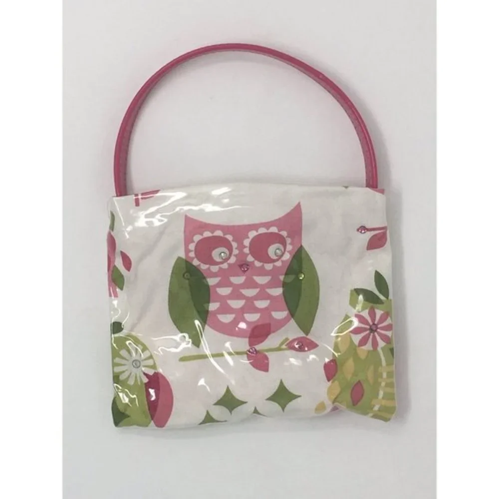 M Andonia Little Girls Mini Flat Tote Purse Owl Print and Swarovski Cystals NEW